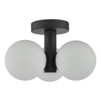 Blake Bathroom 3 Light Semi Flush Matt Black Opal Glass<br>Matt Black
