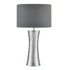 Bokara Table Lamp Silver With Shade <br>Silver Ceramic