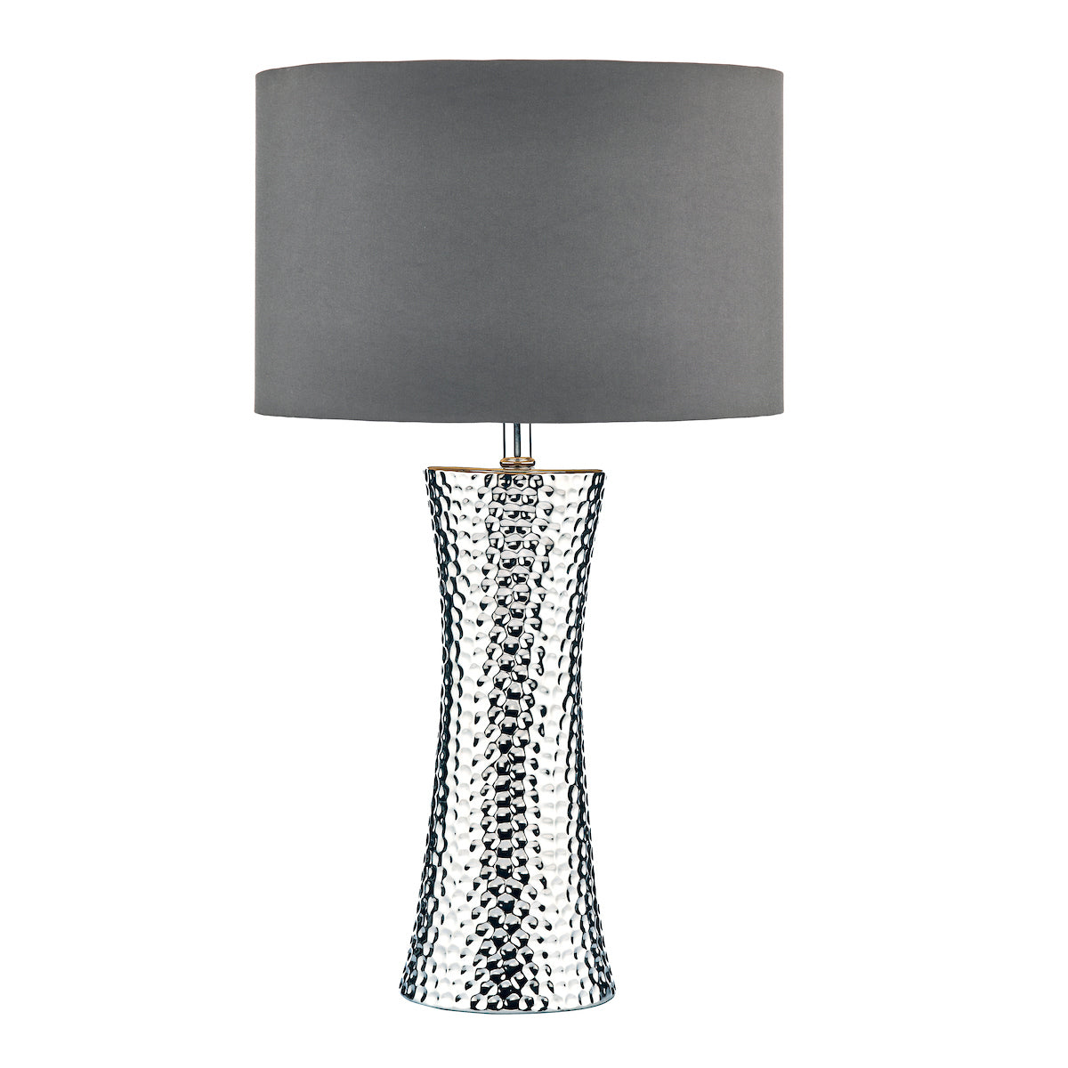 Bokara Table Lamp Silver With Shade <br>Silver Ceramic