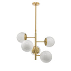 Bombazine 5 Light Pendant Natural Brass & Opal Glass<br>Natural Solid Brass