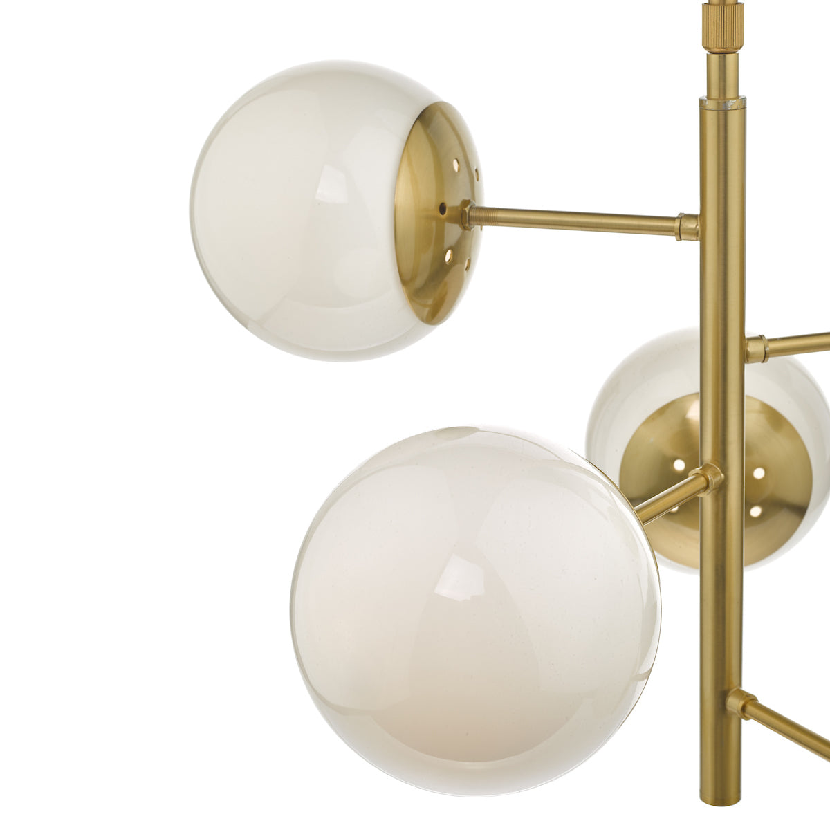 Bombazine 5 Light Pendant Natural Brass & Opal Glass<br>Natural Solid Brass
