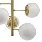 Bombazine 5 Light Pendant Natural Brass & Opal Glass<br>Natural Solid Brass