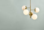Bombazine 5 Light Pendant Natural Brass & Opal Glass<br>Natural Solid Brass