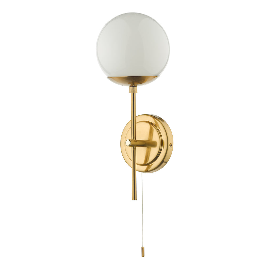 Bombazine Wall Light Natural Brass Opal Glass<br>Natural Solid Brass