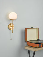 Bombazine Wall Light Natural Brass Opal Glass<br>Natural Solid Brass