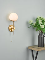 Bombazine Wall Light Natural Brass Opal Glass<br>Natural Solid Brass