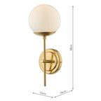 Bombazine Wall Light Natural Brass Opal Glass<br>Natural Solid Brass