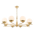 Bombazine 8 Light Pendant Natural Brass Opal Glass<br>Natural Solid Brass