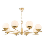 Bombazine 8 Light Pendant Natural Brass Opal Glass<br>Natural Solid Brass