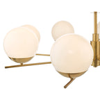 Bombazine 8 Light Pendant Natural Brass Opal Glass<br>Natural Solid Brass