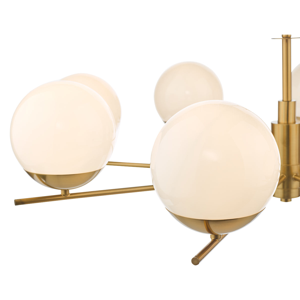 Bombazine 8 Light Pendant Natural Brass Opal Glass<br>Natural Solid Brass