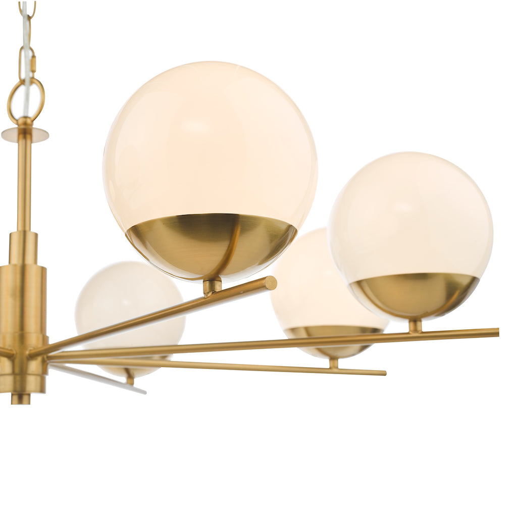 Bombazine 8 Light Pendant Natural Brass Opal Glass<br>Natural Solid Brass