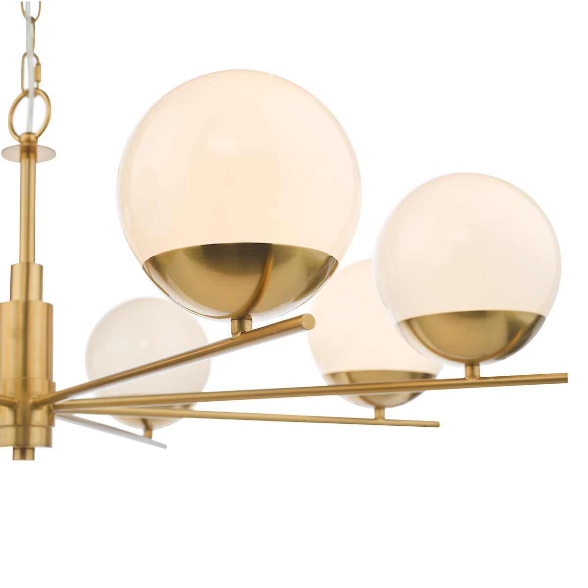 Bombazine 8 Light Pendant Natural Brass Opal Glass<br>Natural Solid Brass