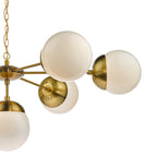 Bombazine 7 Light Pendant Natural Brass & White Opal Glass<br>Natural Solid Brass