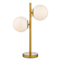 Bombazine 2 Light Table Lamp Natural Brass Opal Glass<br>Natural Solid Brass