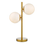 Bombazine 2 Light Table Lamp Natural Brass Opal Glass<br>Natural Solid Brass