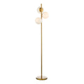 Bombazine 3 Light Floor Lamp Natural Brass Opal Glass<br>Natural Solid Brass