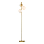 Bombazine 3 Light Floor Lamp Natural Brass Opal Glass<br>Natural Solid Brass