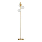 Bombazine 3 Light Floor Lamp Natural Brass Opal Glass<br>Natural Solid Brass