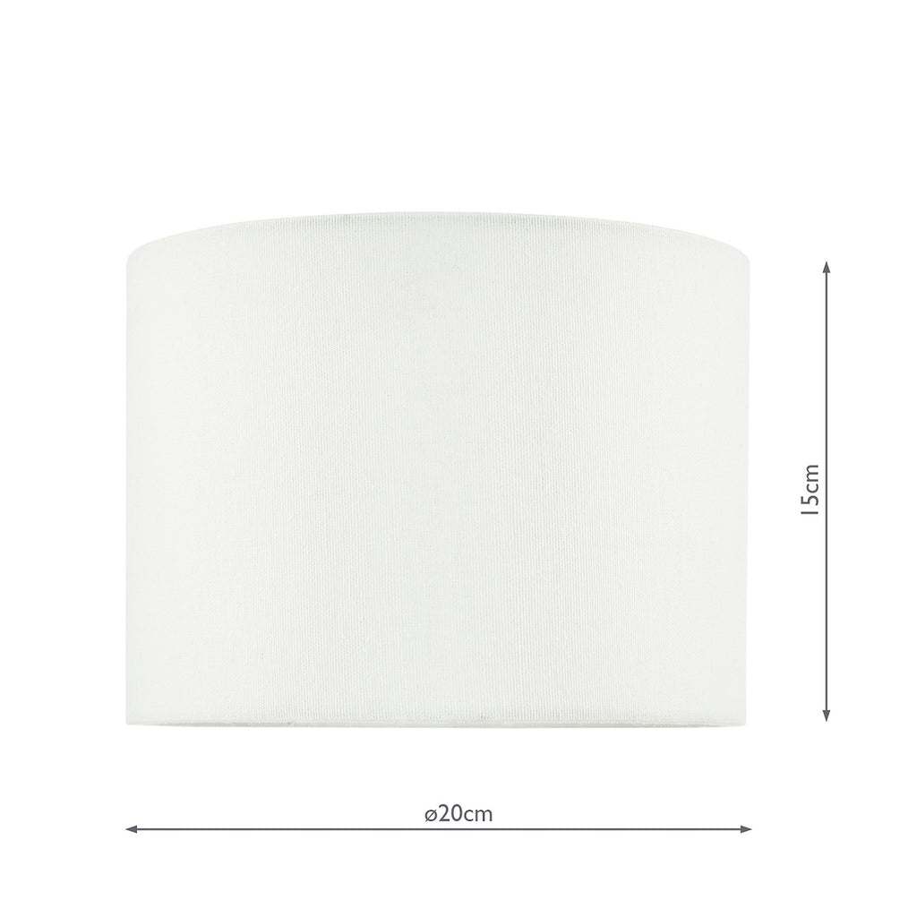 Boris White Cotton Drum Shade 20cm<br>White