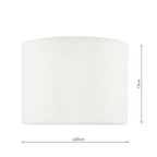 Boris White Cotton Drum Shade 20cm<br>White
