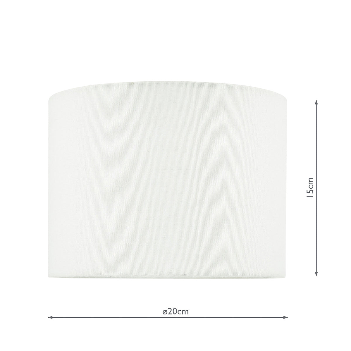 Boris White Cotton Drum Shade 20cm<br>White