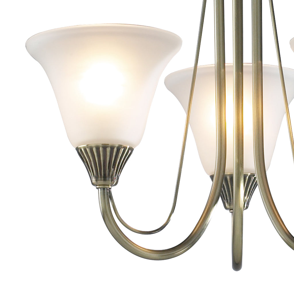 Boston 3 Light Semi Flush Antique Brass complete with Glass<br>Antique Brass