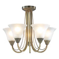 Boston 5 Light Semi Flush Antique Brass<br>Antique Brass
