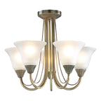 Boston 5 Light Semi Flush Antique Brass<br>Antique Brass