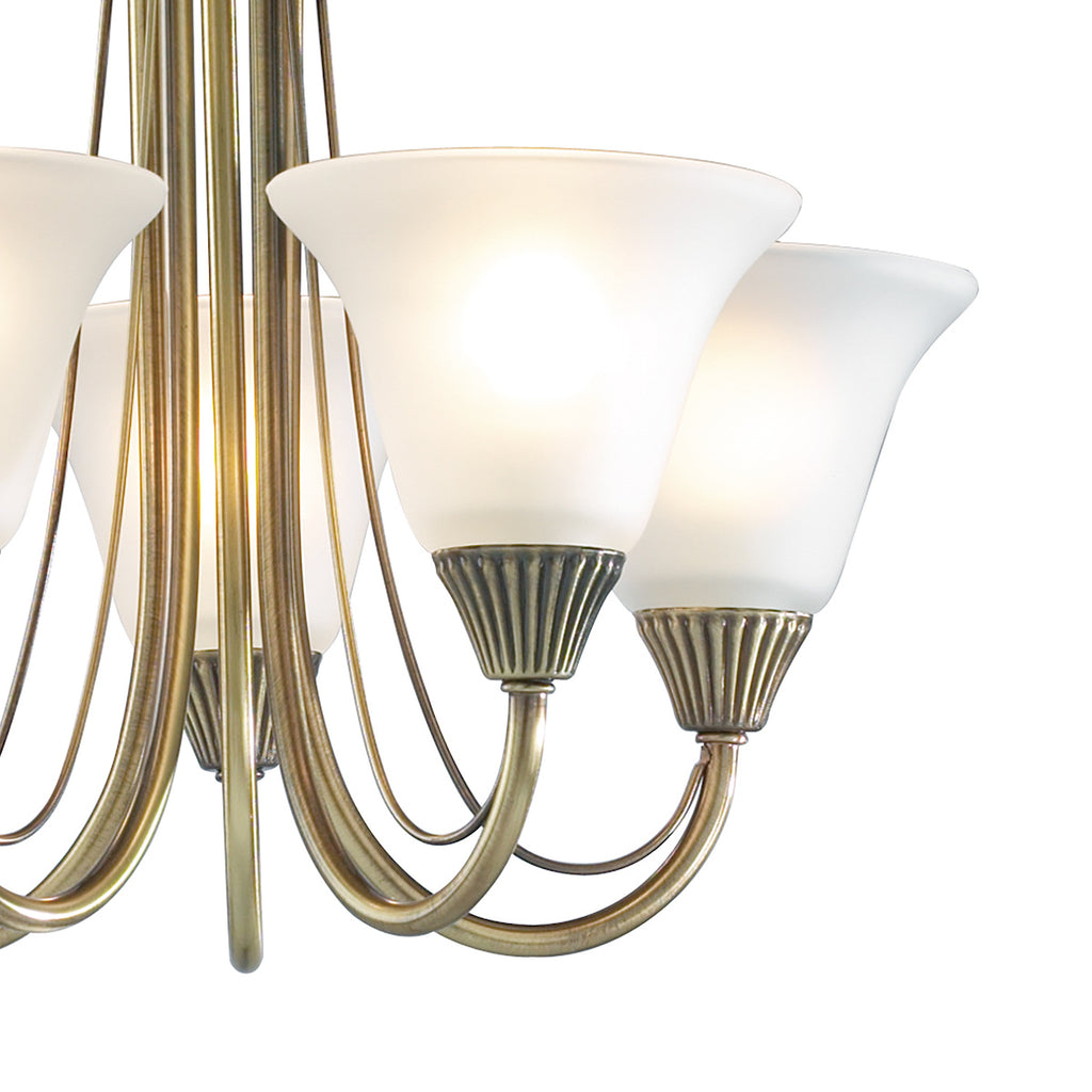 Boston 5 Light Semi Flush Antique Brass<br>Antique Brass