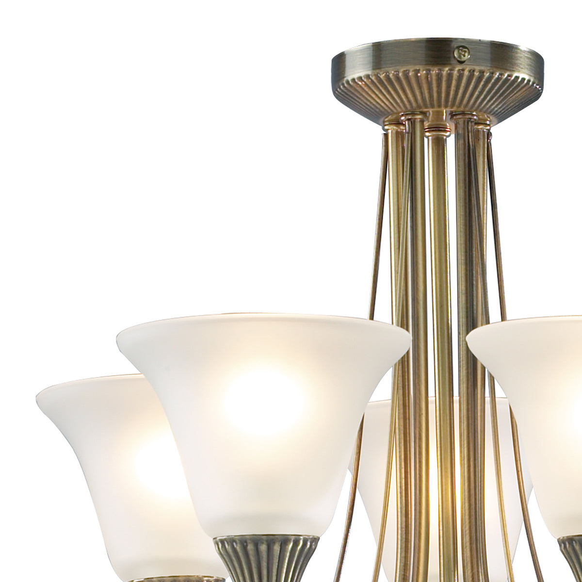 Boston 5 Light Semi Flush Antique Brass<br>Antique Brass
