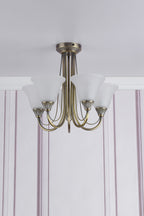 Boston 5 Light Semi Flush Antique Brass<br>Antique Brass