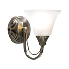 Boston Wall Light Antique Brass Opaque Glass<br>Antique Brass