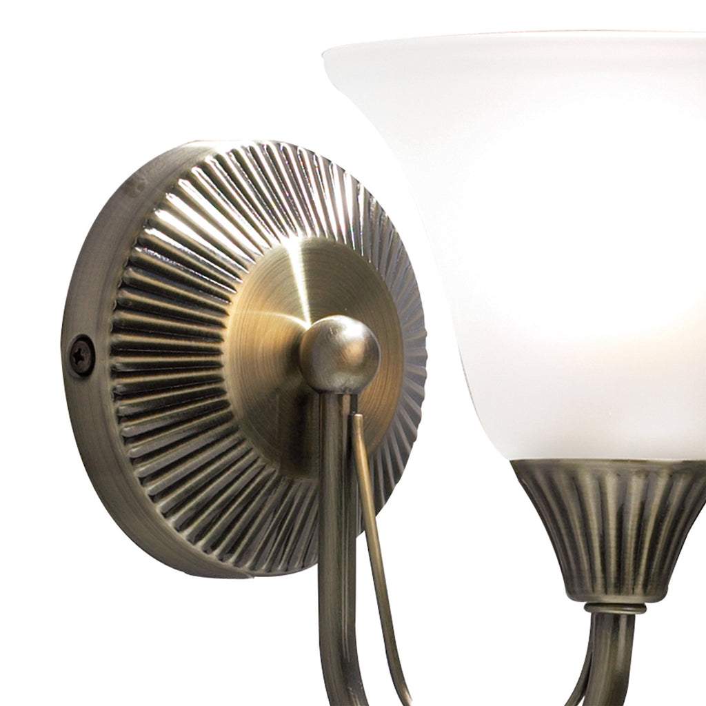 Boston Wall Light Antique Brass Opaque Glass<br>Antique Brass
