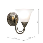 Boston Wall Light Antique Brass Opaque Glass<br>Antique Brass