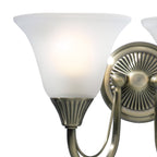 Boston 2 Light Wall Light Antique Brass Opaque Glass<br>Antique Brass
