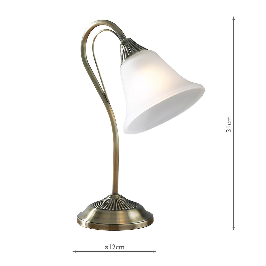 Boston Table Lamp Antique Brass Opaque Glass<br>Antique Brass