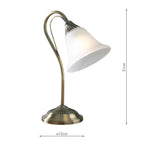 Boston Table Lamp Antique Brass Opaque Glass<br>Antique Brass