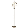 Boston 3 Light Floor Lamp Antique Brass Opaque Glass<br>Antique Brass