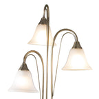 Boston 3 Light Floor Lamp Antique Brass Opaque Glass<br>Antique Brass