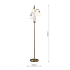 Boston 3 Light Floor Lamp Antique Brass Opaque Glass<br>Antique Brass