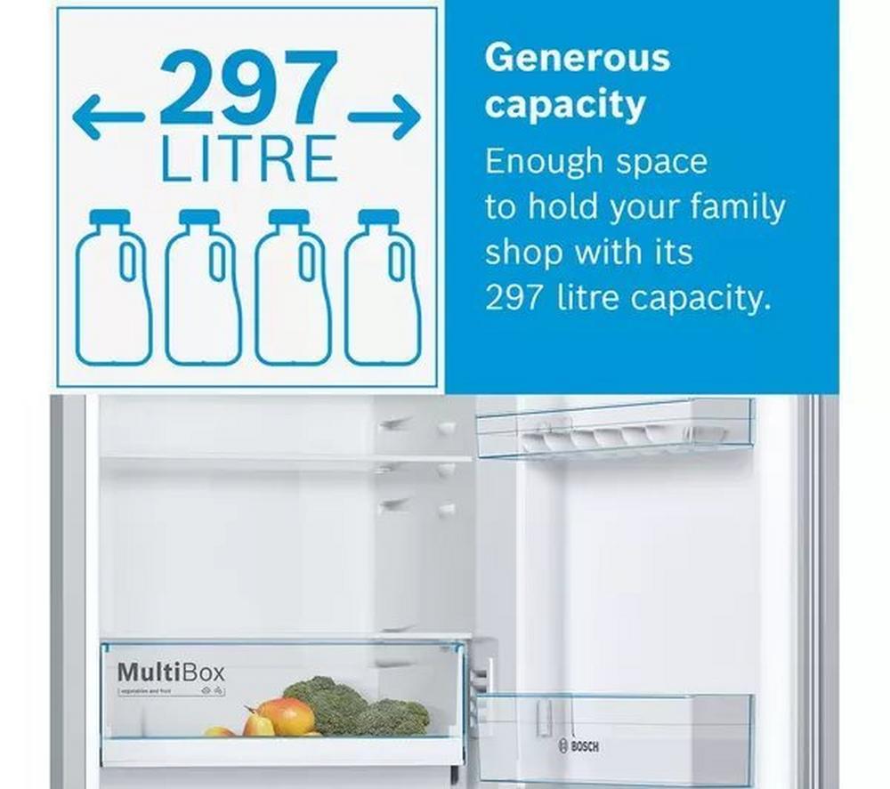 Bosch KGN34NLEAG 60cm 50/50 Frost Free Fridge Freezer - Silver