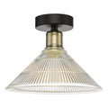 Boyd 1 Light Flush Antique Brass with Glass Shade <br>Antique Brass
