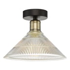 Boyd 1 Light Flush Antique Brass with Glass Shade <br>Antique Brass
