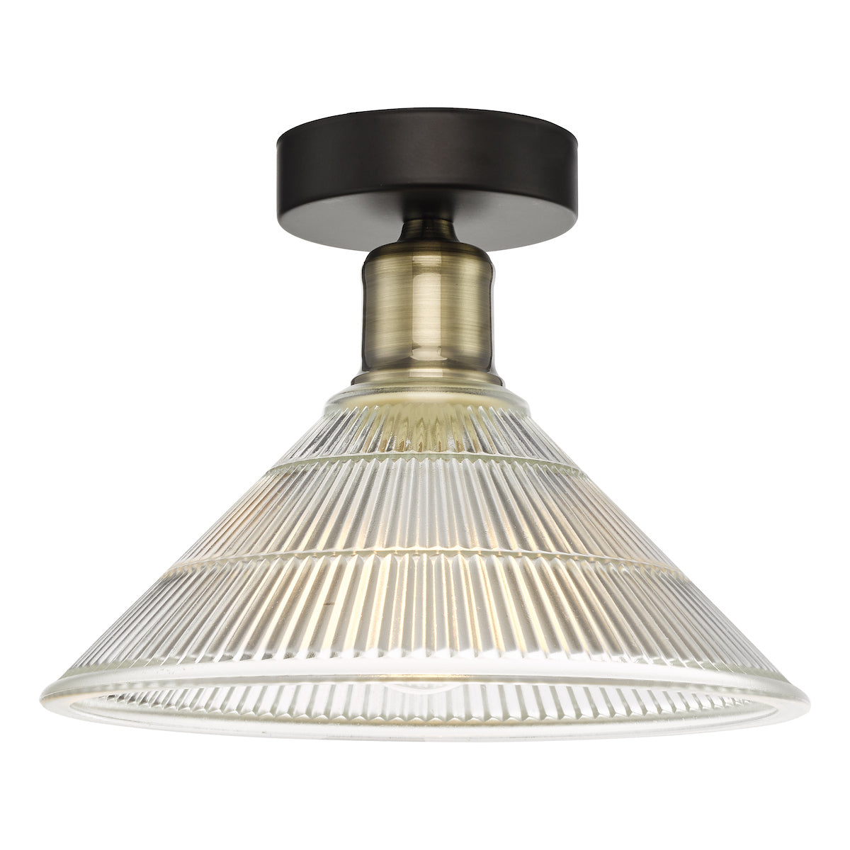 Boyd 1 Light Flush Antique Brass with Glass Shade <br>Antique Brass