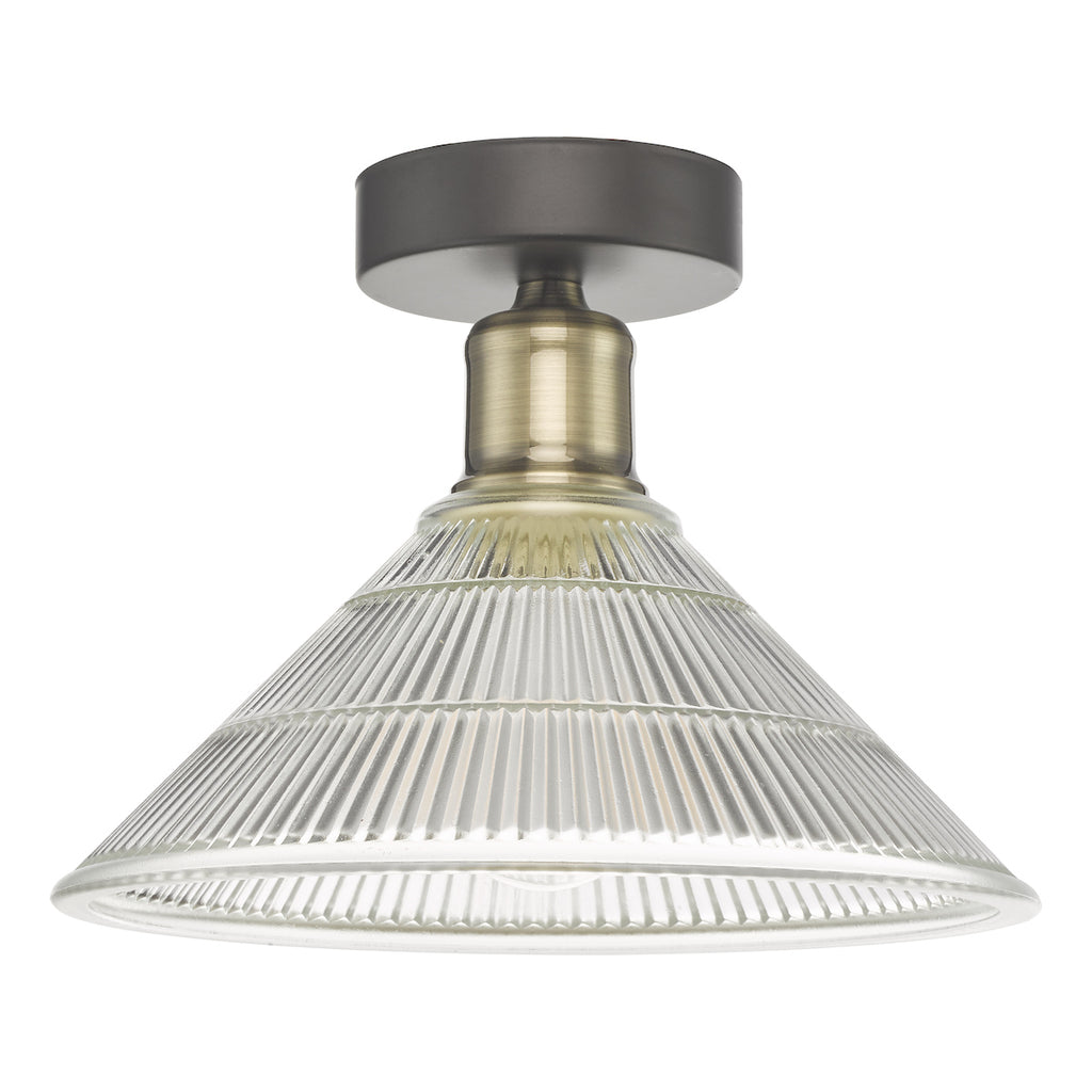 Boyd 1 Light Flush Antique Brass with Glass Shade <br>Antique Brass