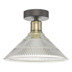 Boyd 1 Light Flush Antique Brass with Glass Shade <br>Antique Brass
