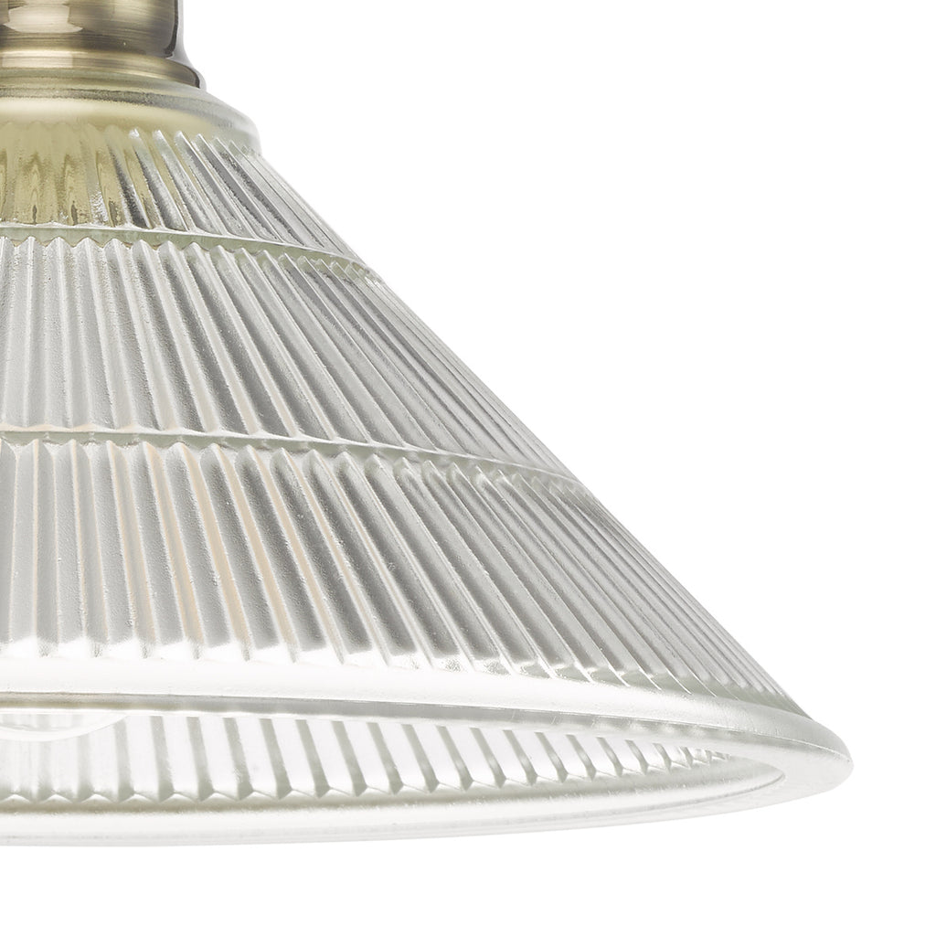 Boyd 1 Light Flush Antique Brass with Glass Shade <br>Antique Brass