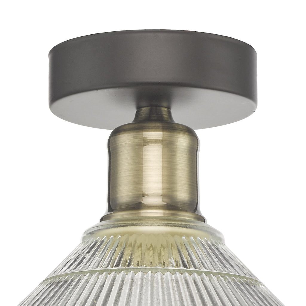 Boyd 1 Light Flush Antique Brass with Glass Shade <br>Antique Brass