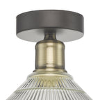 Boyd 1 Light Flush Antique Brass with Glass Shade <br>Antique Brass